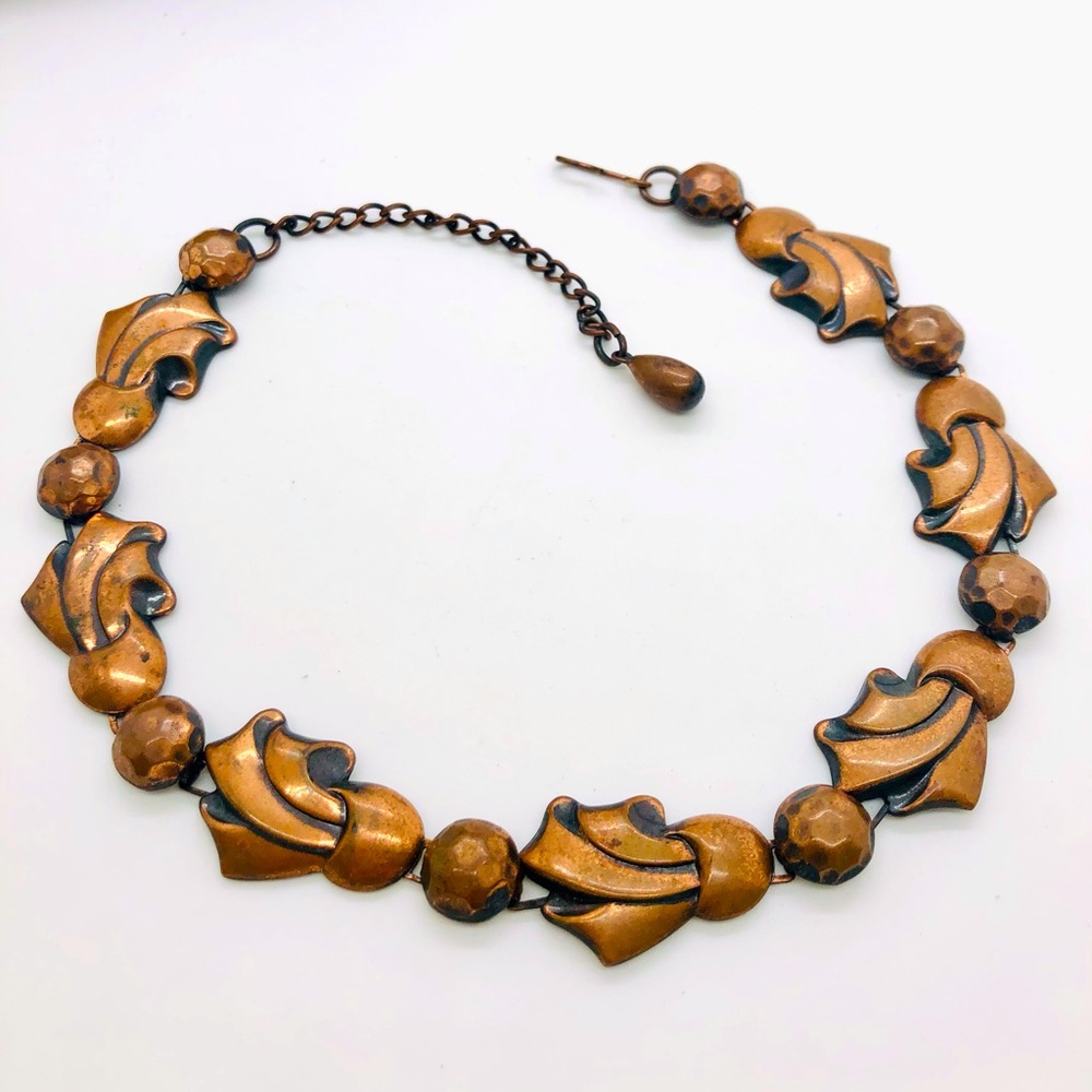 Vintage Copper Tone Unique Necklace